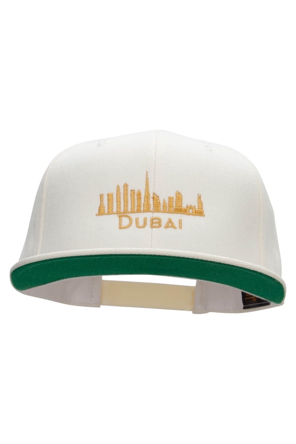 Dubai Embroidered Wool Blend Prostyle Snapback - Natural OSFM