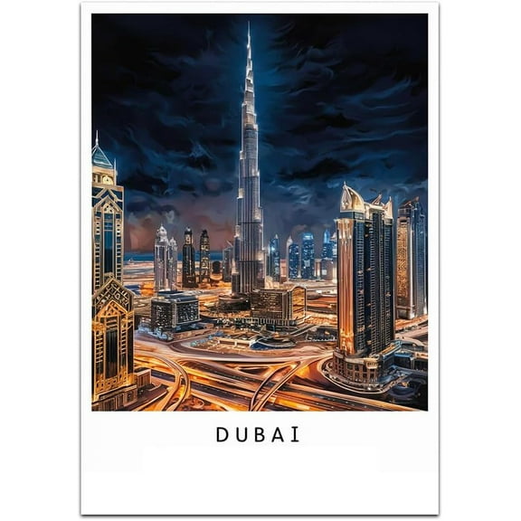 Dubai Map Retro Style Travel Canvas, Dubai Map Vintage Rustic Canvas Print, Home Office Wall Decoration, Dubai Map Country Canvas Canvas RFYVa4