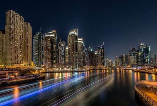 Dubai Marina Canvas Art - Vinaya Mohan (24 x 36)