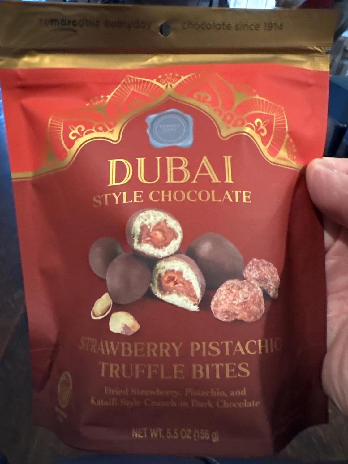 Dubai Style Chocolate Strawberry Pistachio Truffle Bites
