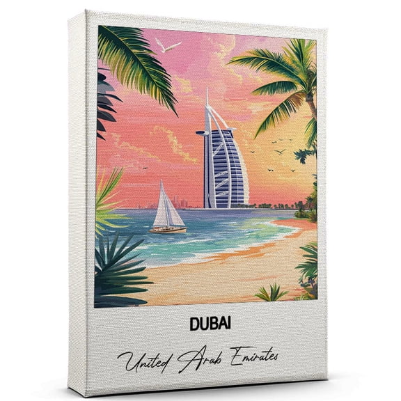 Dubai Travel Art Canvas  Modern Wall Art Inspired by United Arab Emirates Canvas  Great Gift for Travel Lovers  Ready to Hang
