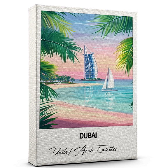 Dubai Travel Canvas Wall Art  Beautiful Travel Decor for Bedroom, Office United Arab Emirates Canvas Print  Serene and Scenic Wall Decor Gift for Travel Lovers