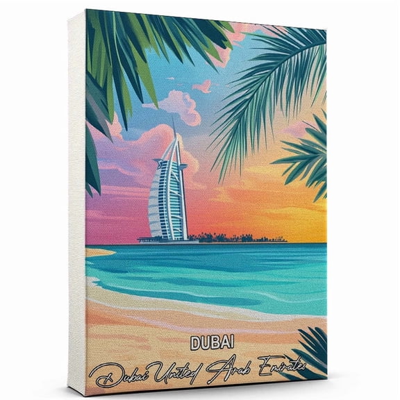Dubai Travel Canvas Wall Art – Dubai United Arab Emirates Canvas – A Scenic Artwork That Evokes Calmness, Wanderlust, and Connection with the World