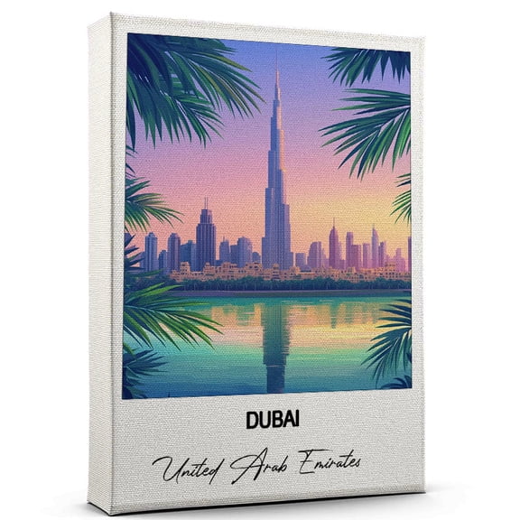 Dubai Travel Wall Decor Scenic Travel Canvas Print of United Arab Emirates Canvas Beautiful Gift for Home, Office, or Living Space
