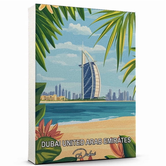 Dubai United Arab Emirates Travel Canvas Wall Art – Dubai Canvas – A Scenic Artwork That Evokes Calmness, Wanderlust, and Connection with the World