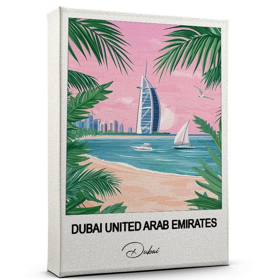 Dubai United Arab Emirates Travel Scenic Canvas Wall Art -Dubai Canvas  Nature-Inspired Print for Bedroom, Living Room, or Office  Travel Gift