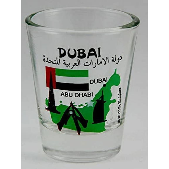Dubai United Arab Emirates (UAE) Landmarks Collage Shot Glass