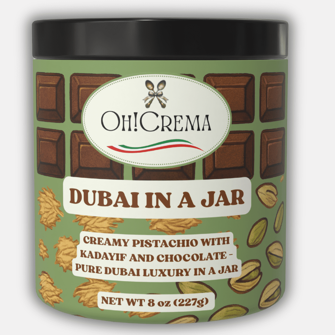 Oh! Crema Dubai in a Jar – Handcrafted - Creamy Pistachio with Kadayıf & Chocolate