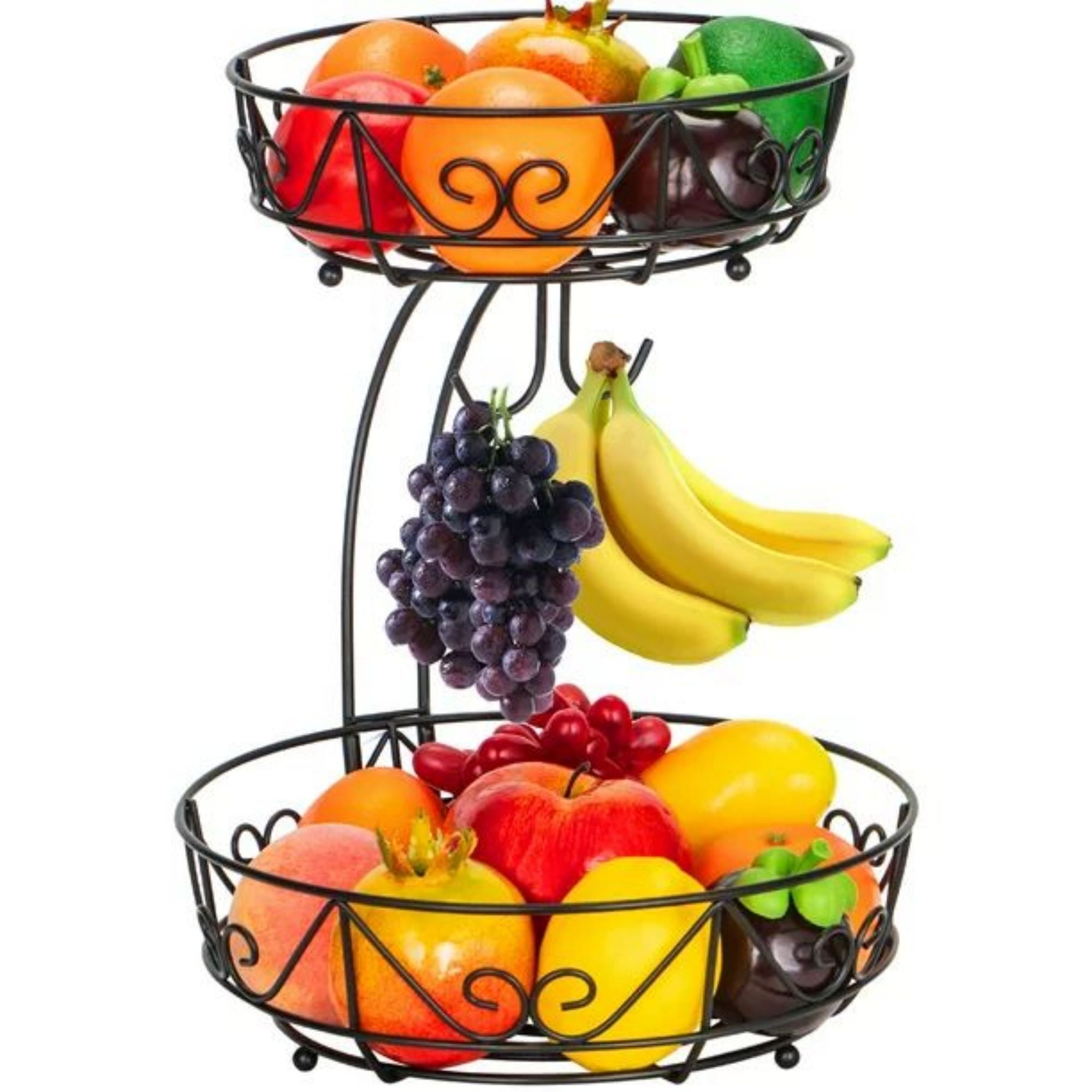 Dubbin 2Tier Countertop Fruit Basket Holder & Decorative Bowl Stand
