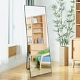 thumbnail image 1 of Dubbin Floor Standing Rectangle Full Length Body Mirror Black, 1 of 7