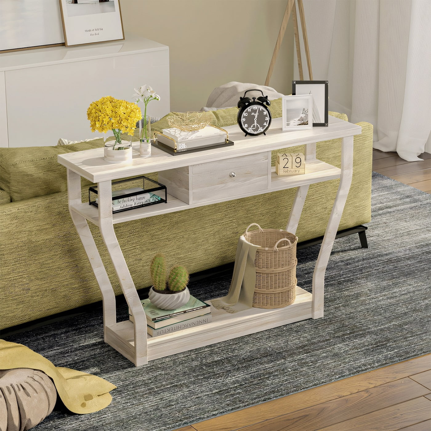 Dubbin Modern Sofa Accent Table with Drawer for Entryway and Hallway
