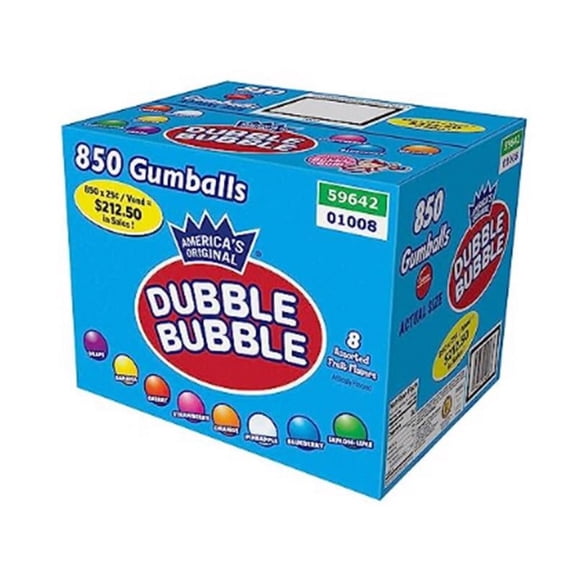 Dubble Bubble 1" Bulk Gumball Refill, 850-count
