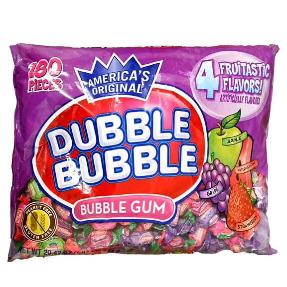 Dubble Bubble 4 Flavor Twist Bubble Gum 180ct Bag