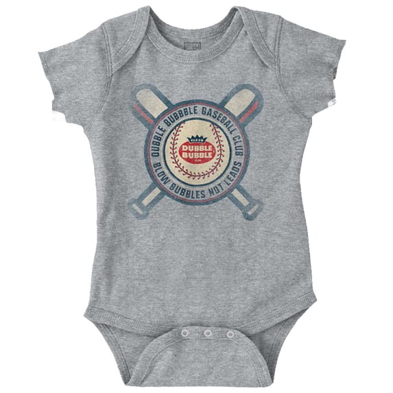 Dubble Bubble Blow Bubbles Baseball Gum Romper Boys or Girls Infant Baby Brisco Brands 24M