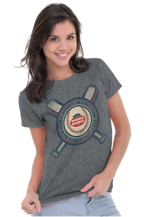 Blow Bubbles Baseball Gum Women's T Shirt Ladies Tee Brisco Brands S