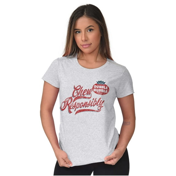 Dubble Bubble Chew Responsibly Women's T Shirt Ladies Tee Brisco Brands S