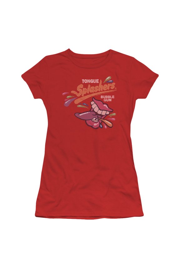 Dubble Bubble Distress Logo S/S Junior Women's T-Shirt Sheer Red