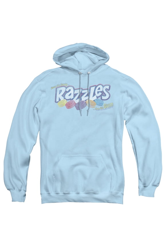 Dubble Bubble Distressed Logo Adult Pullover Hoodie Sweatshirt Light Blue