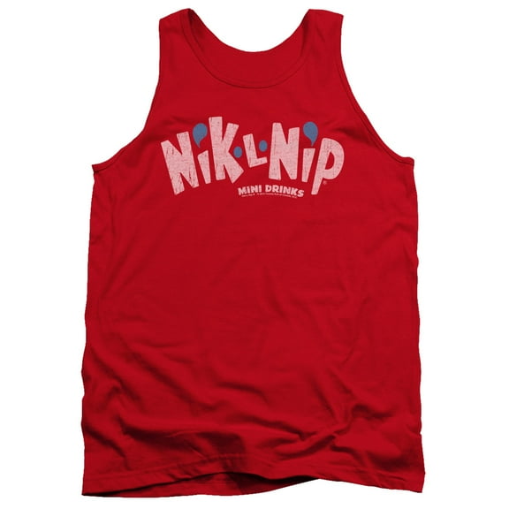 Dubble Bubble Distressed Logo Adult Tank Top Red