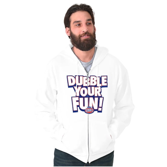 Dubble Bubble Double Your Fun Logo Unisex Plus Size Zip Hoodie Brisco Brands 4X