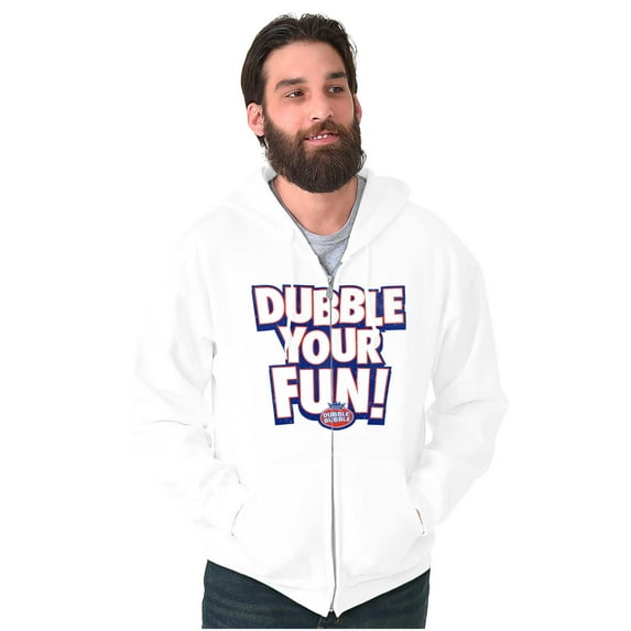 Dubble Bubble Double Your Fun Logo Zip Up Hoodie Men's Women's Brisco Brands M