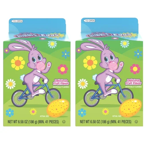 Dubble Bubble Eggs, Easter Egg Shaped Bubble Gum Carton, 2 pack (Carton Style Varies)