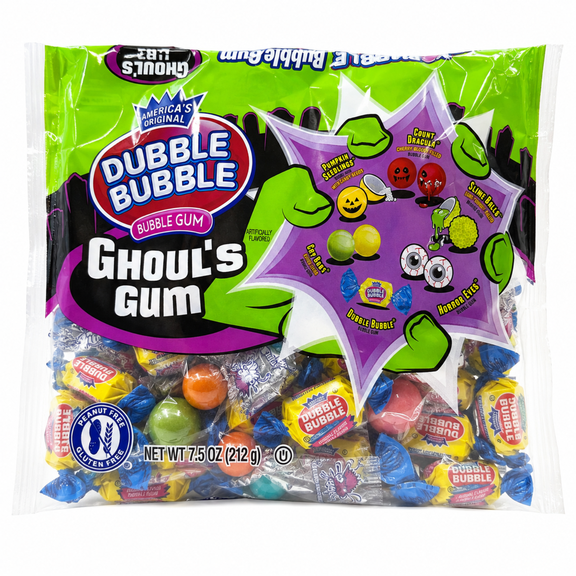 Dubble Bubble Ghouls Gum Assorted Bubble Gum Mix, 7.5 oz, Fruity Flavors