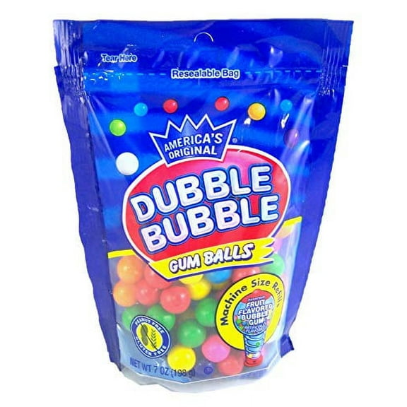 Dubble Bubble Gum Balls Machine Size Refills, 7 Ounce (Pack of 12)
