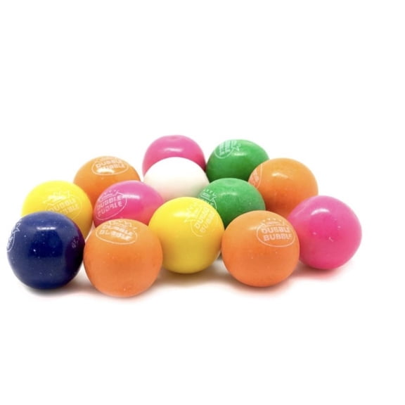 Dubble Bubble Gumballs Variety Flavors, 24mm, Blueberry Strawberry Banana Grape Cherry Lemon-Lime Pineapple Orange, 2 Pounds
