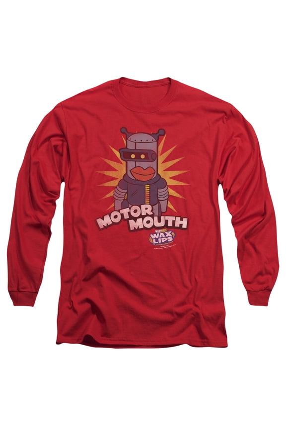 Dubble Bubble Motor Mouth Long Sleeve Adult 18/1 T-Shirt Red