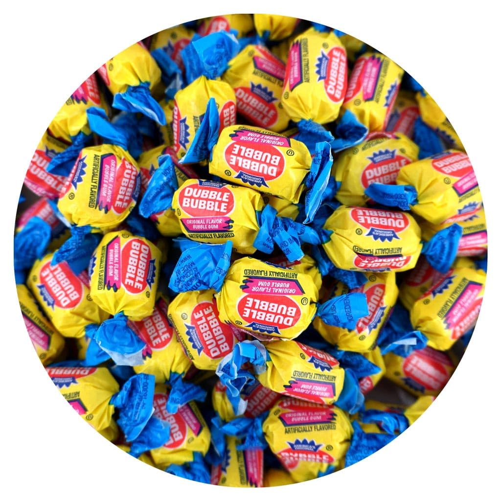 Dubble Bubble Original Gum - 2 Pound Bulk Bag (Approx. 140 Pieces) - Individually Wrapped Gum - The Hampton Popcorn & Candy Company (Original - Pink Gum)