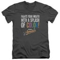 thumbnail image 1 of Dubble Bubble Paints Your Mouth S/S Adult V-Neck 30/1 T-Shirt Charcoal, 1 of 1