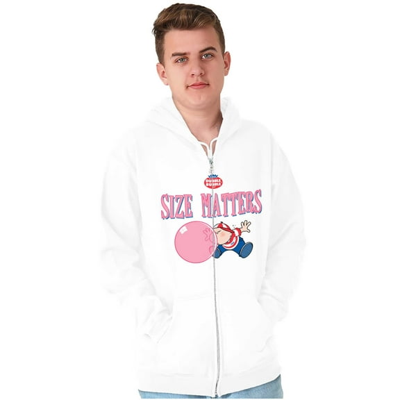 Dubble Bubble Size Matters Joke Unisex Plus Size Zip Hoodie Brisco Brands 4X