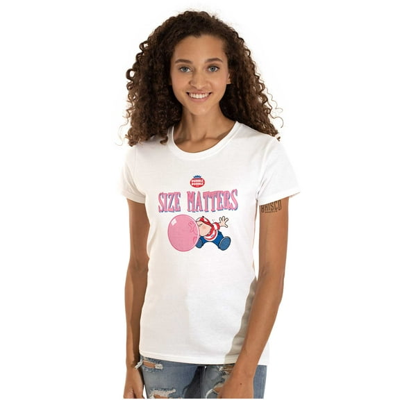 Dubble Bubble Size Matters Joke Women's T Shirt Ladies Tee Brisco Brands M
