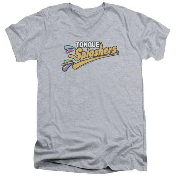 Dubble Bubble Tongue Splashers Logo S/S Adult V-Neck 30/1 T-Shirt Athletic Heather