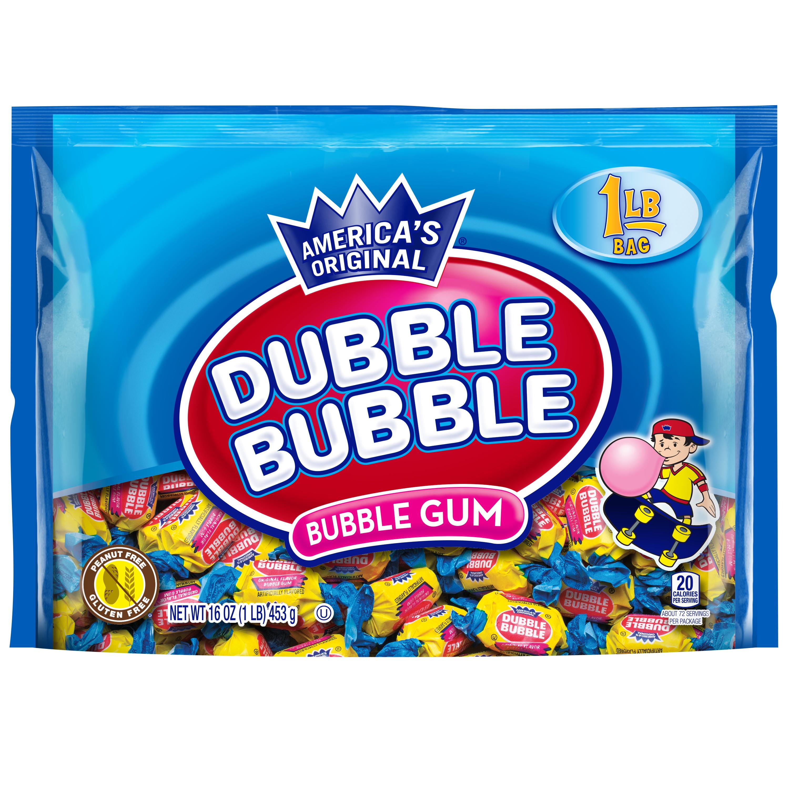Dubble Bubble Twist Bubble Gum, Individually Wrapped Bubble Gum, Peanut Free & Gluten Free 16 oz (Pack of 6)