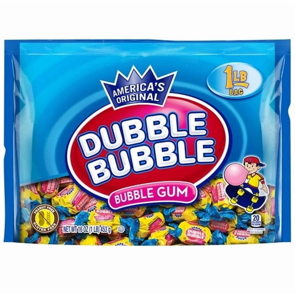 Dubble Bubble Twist Bubble Gum, Individually Wrapped Bubble Gum, Peanut Free & Gluten Free 16 oz pack of 2