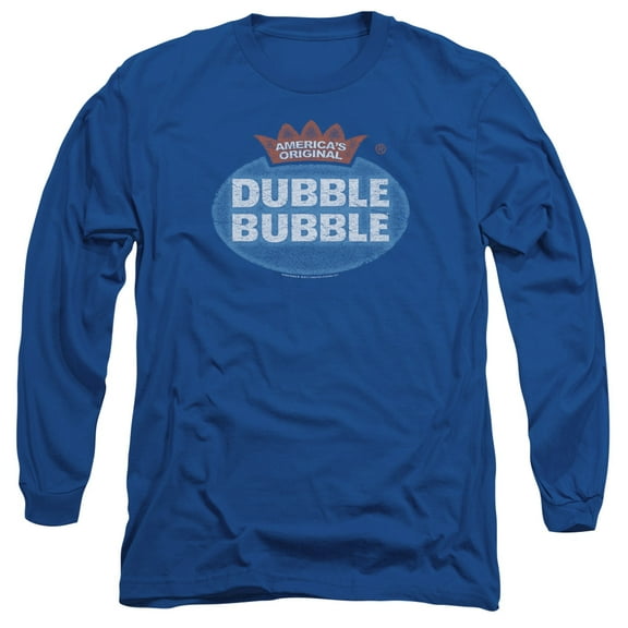 Dubble Bubble Vintage Logo Long Sleeve Adult 18/1 T-Shirt Royal Blue