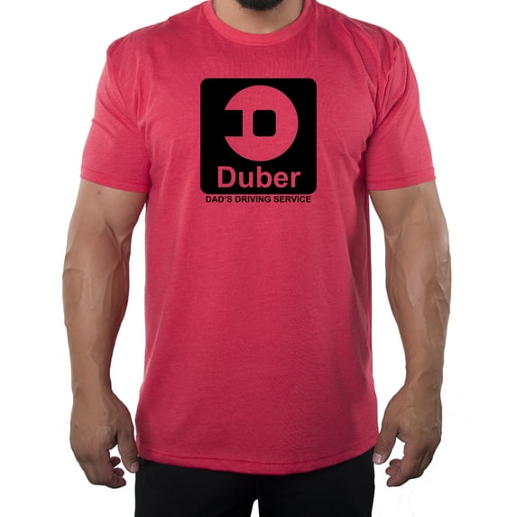 Duber Dad's Driving Service T-shirt, Men's Graphic Tees, Funny Dad Shirts - Heather Red MH200DAD S40 S