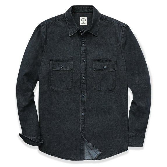 Dubinik® Denim Shirt Men Mens Denim Shirts Long Sleeve Mens Denim Button Down Shirt Cotton Regular Fit Casual Work Shirts