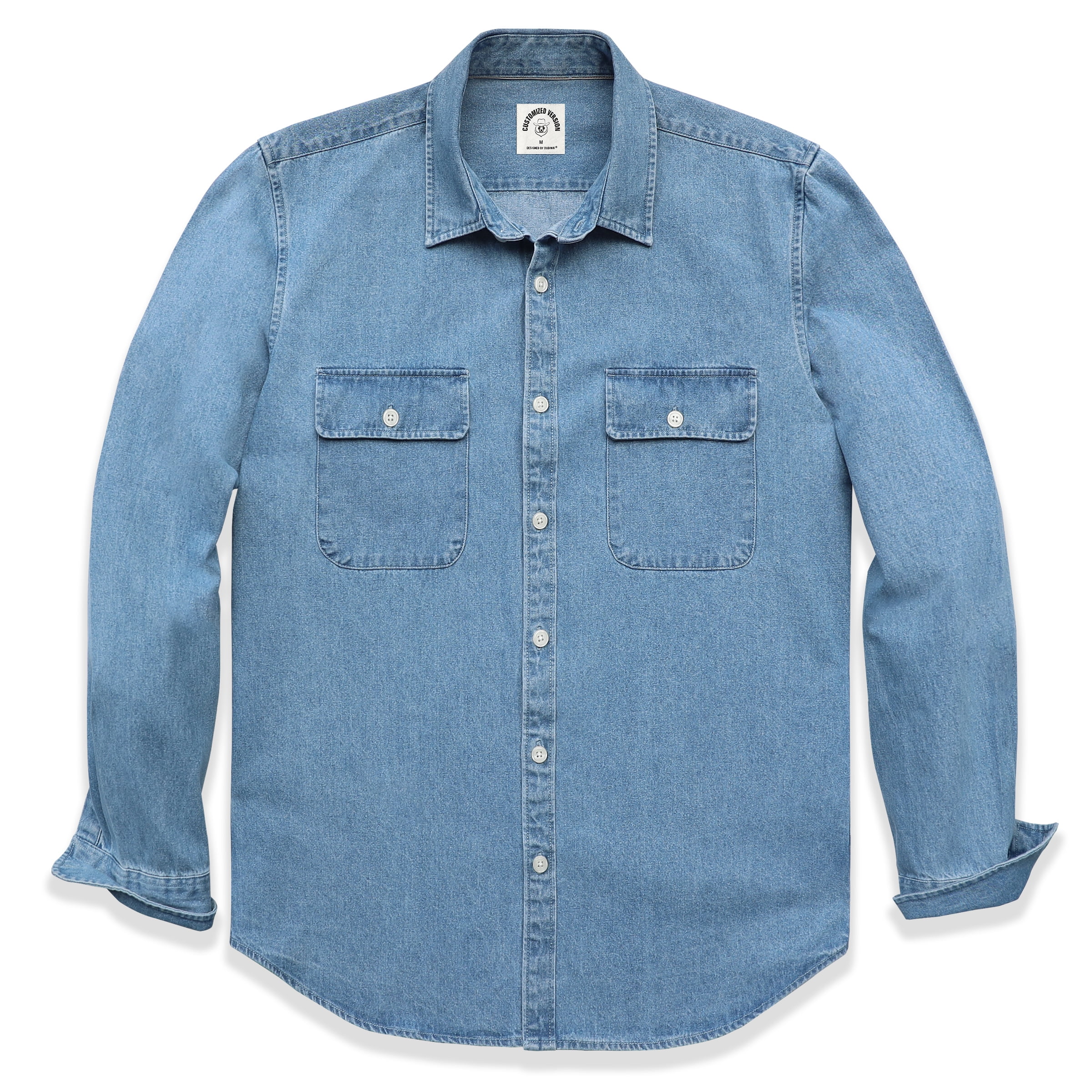 Wolverine Shirts: W1134000 409 Men's Long Sleeve Blue Jean Mouen Fleece  Lined Shirt