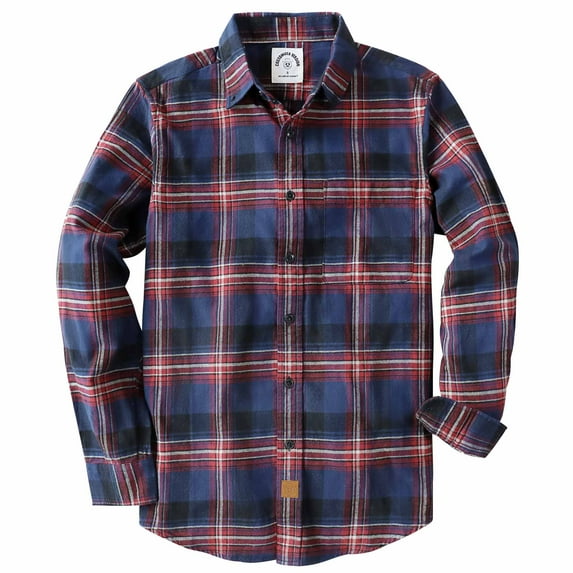 Dubinik® Flannel Shirt for Men 100% Cotton Mens Flannel Shirts Long Sleeve Plaid Soft Casual Button Down Shirt Men