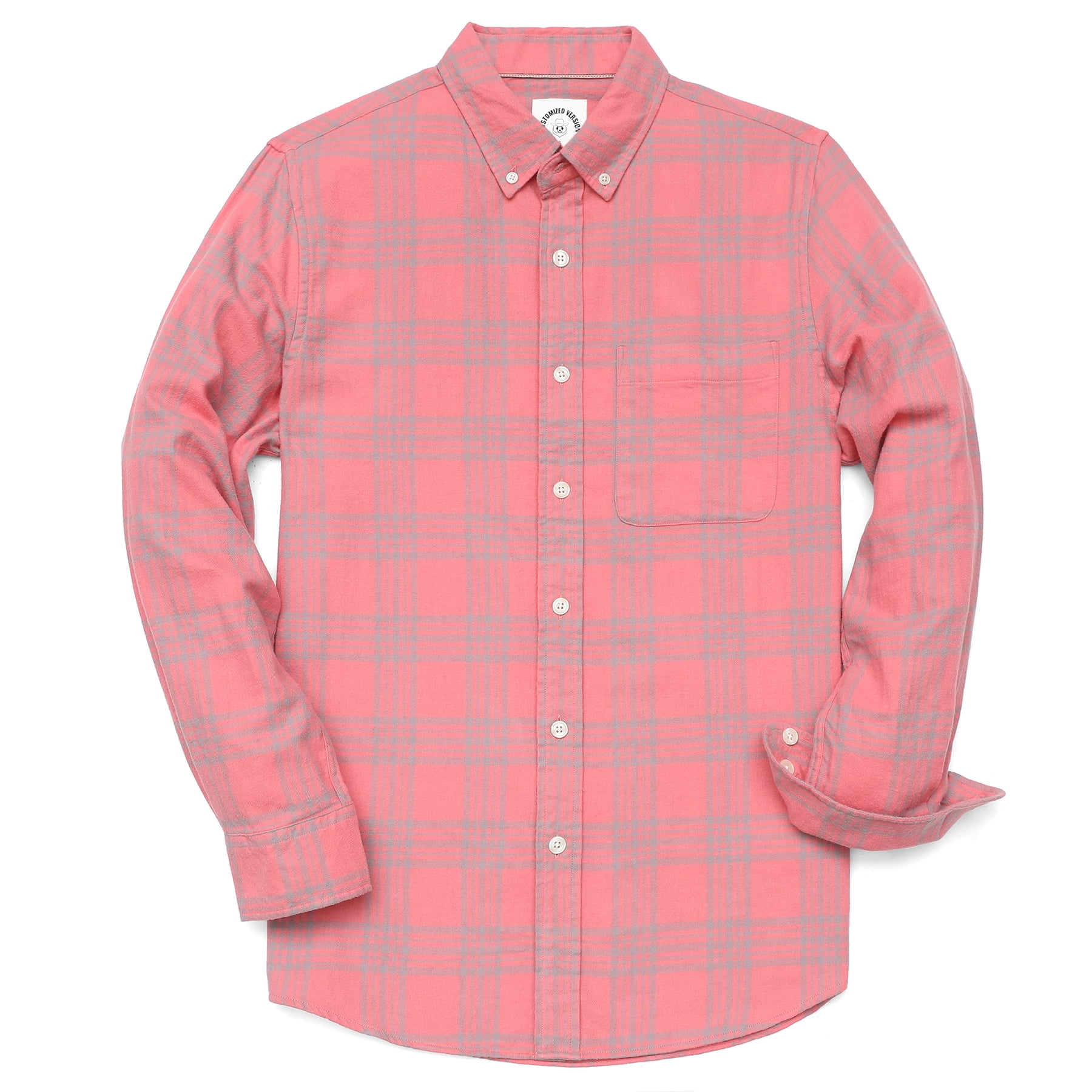 Dubinik Men's Flannel Shirt - Long Sleeve, 100% Cotton, Snap Button Plaid Shirt