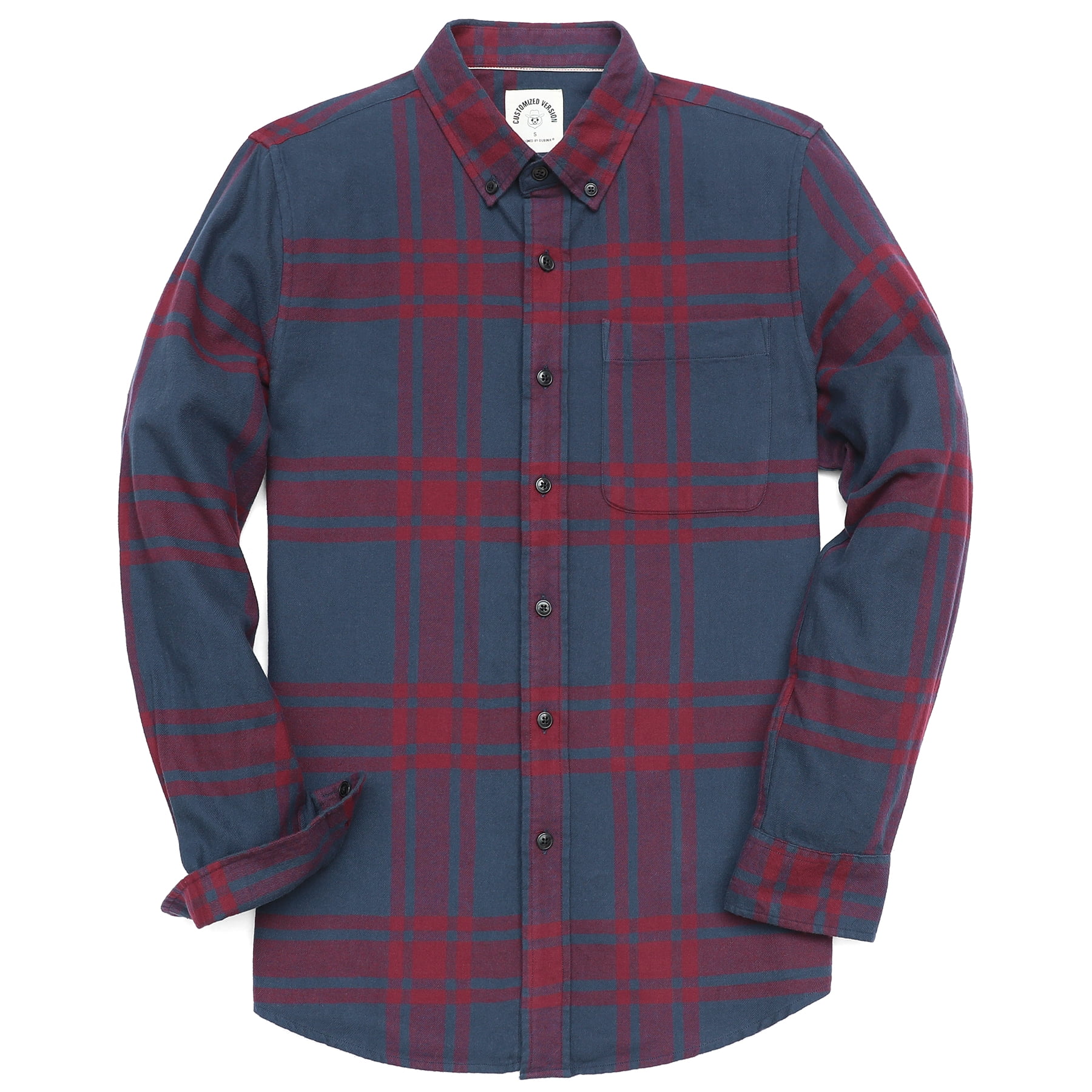 Dubinik® Flannel Shirt for Men Long Sleeve Men's Casual Button-Down ...