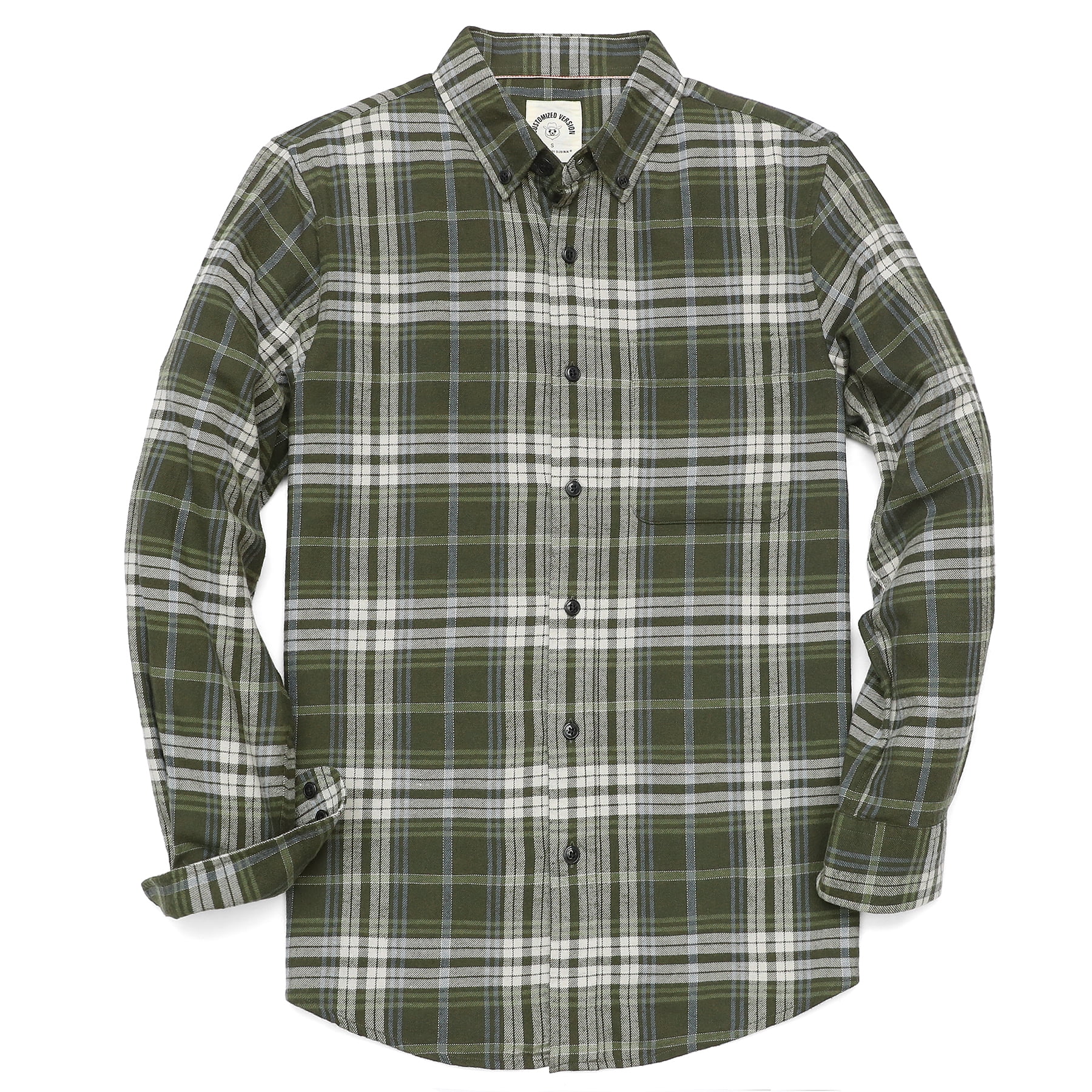 Dubinik Men's Flannel Shirt - Long Sleeve, 100% Cotton, Snap Button Plaid Shirt