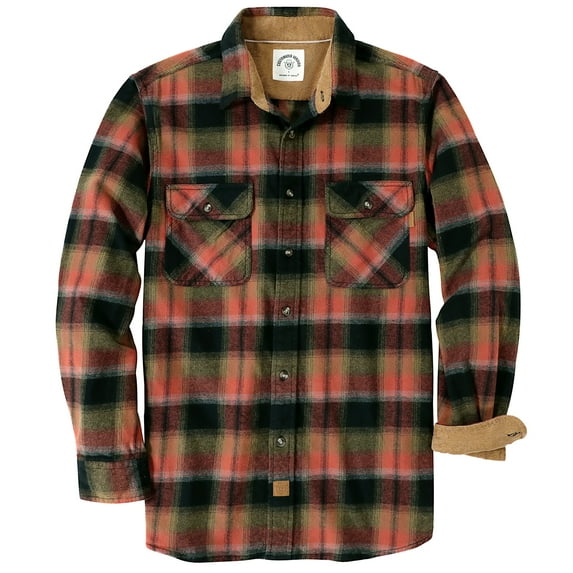Dubinik® Mens Flannel Shirt Long Sleeve Button Down Plaid All Cotton Soft Brushed Flannel Shirt For Men Utility Casual Shirt