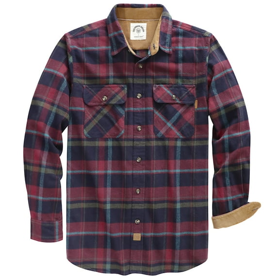 Dubinik® Mens Flannel Shirt Long Sleeve Button Down Plaid All Cotton Soft Brushed Flannel Shirt For Men Utility Casual Shirt