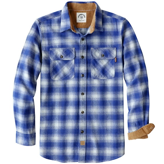 Dubinik® Mens Flannel Shirt Long Sleeve Button Down Plaid All Cotton Soft Brushed Flannel Shirt For Men Utility Casual Shirt