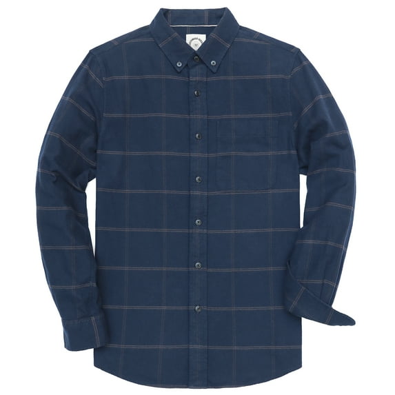 Dubinik® Mens Flannel Shirts Long Sleeve Button Down Casual Work Plaid Shirt Men All Cotton Soft with Pocket Regular Fit