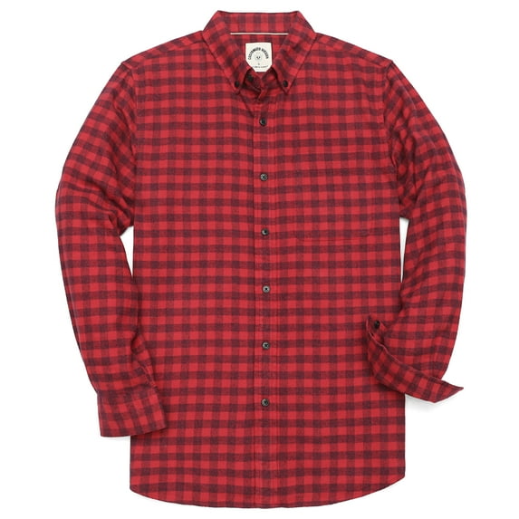 Dubinik® Mens Flannel Shirts Long Sleeve Button Down Casual Work Plaid Shirt Men All Cotton Soft with Pocket Regular Fit